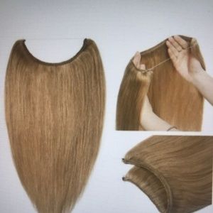 14'' No Clips Wire Halo Hair Extension One Piece
